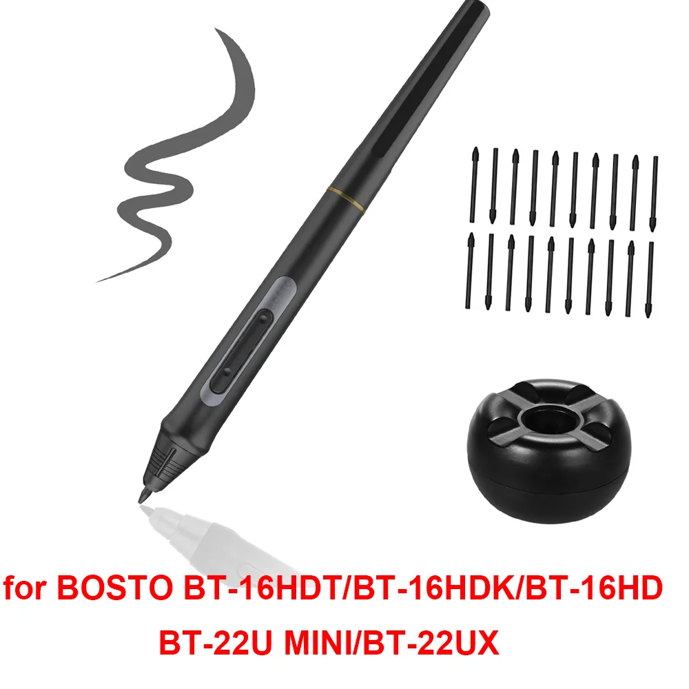 Rechargeable Digital 8192 Levels Pressure Stylus Pen For BOSTO 13HD/16HD/16HDK/16HDT/22UX_voghion.com