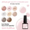 6PCS/SET 6ml Grey Color Glitter Nail Gel Set, UV Gel Nail Varnish Kit Soak Off UV LED Gel Semi-Permanent Nail Gel Set 3