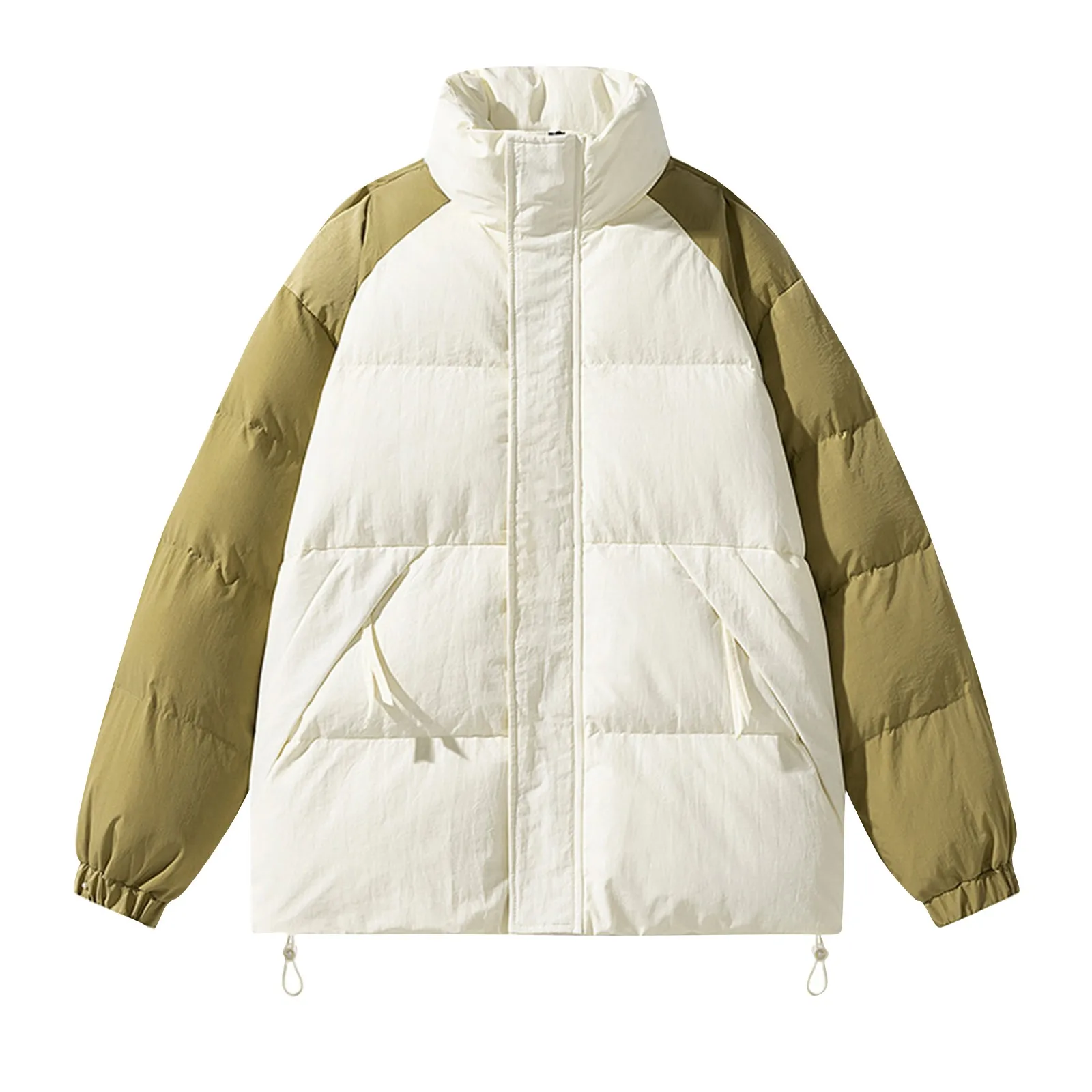 

Winter Padded Jackets For Men And Women 2024 Couple Style Streetwear Stand Collar Thicken Workwear Cotton Zipper Coat