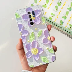 Charming Painted Soft Silicone TPU Phone Case - Vibrant Design for Redmi 9 (LIGHT BLUE)