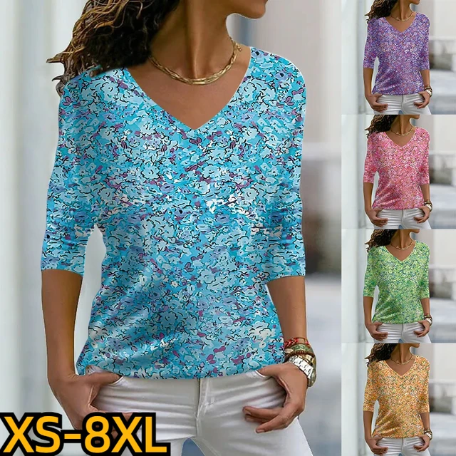 XS-8XL Women's Fashion Casual Autumn and Winter Clothes V-neck