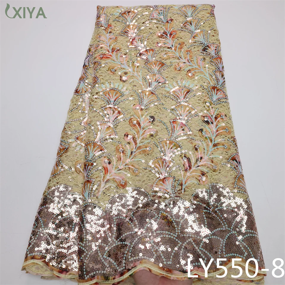 

XIYALACE African Velvet Sequins Lace Fabric 2022 Latest Chantilly Lace Material Nigerian Velvet Lace Fabrics for Wedding LY550