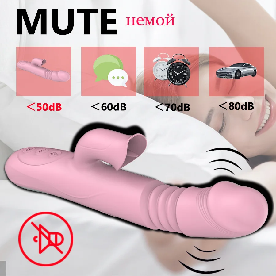 Sex Toy 2 In 1 Licking Vibrators Clitoris Stimulator G-Spot Powerful Heating Vibration Dildo Wand Female Nipple Clit Adult Sex Toys