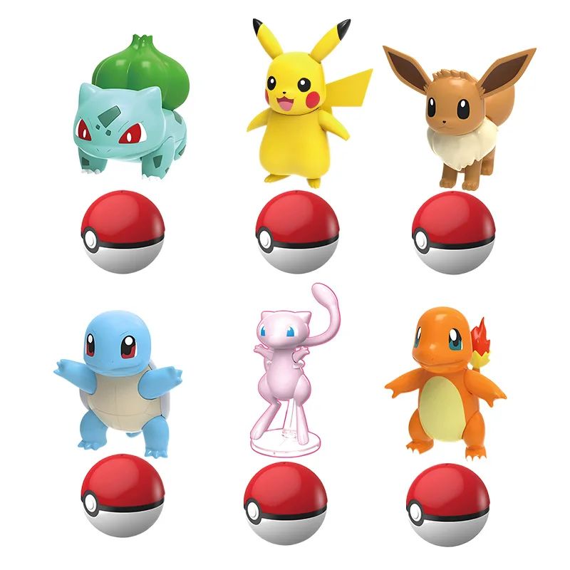  조립 그림 공 장난감  Charmander Squirtle Bulbasaur Gengar Mew 애니메이션 액션 인형 Poke Pok..