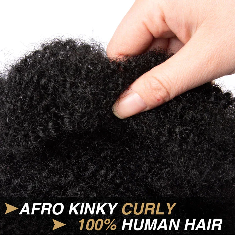 Afro kinky Bulk Human Hair Bundles for Dreadlocks, Repair Extension Braiding Hair, 6 inch, #1B #27 #30 #613 #Bug