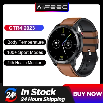 샤오미 화웨이 GTR 4 스마트 워치 남성용 안드로이드 블루투스 통화, 체온 혈중 산소 피트니스 트래커, IOS 스마트워치 GTR4