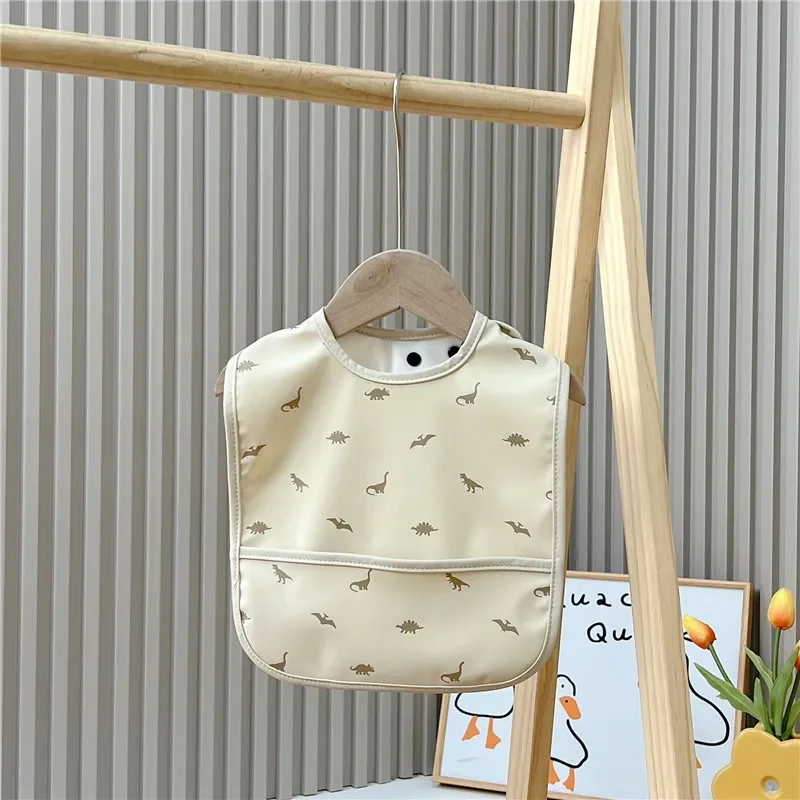 Waterproof Baby Bibs Cartoon Newborns Kids Burp Cloth Art Smock Feeding Bib Apron Pocket Infant Toddler Boys Girls Saliva Towel 3
