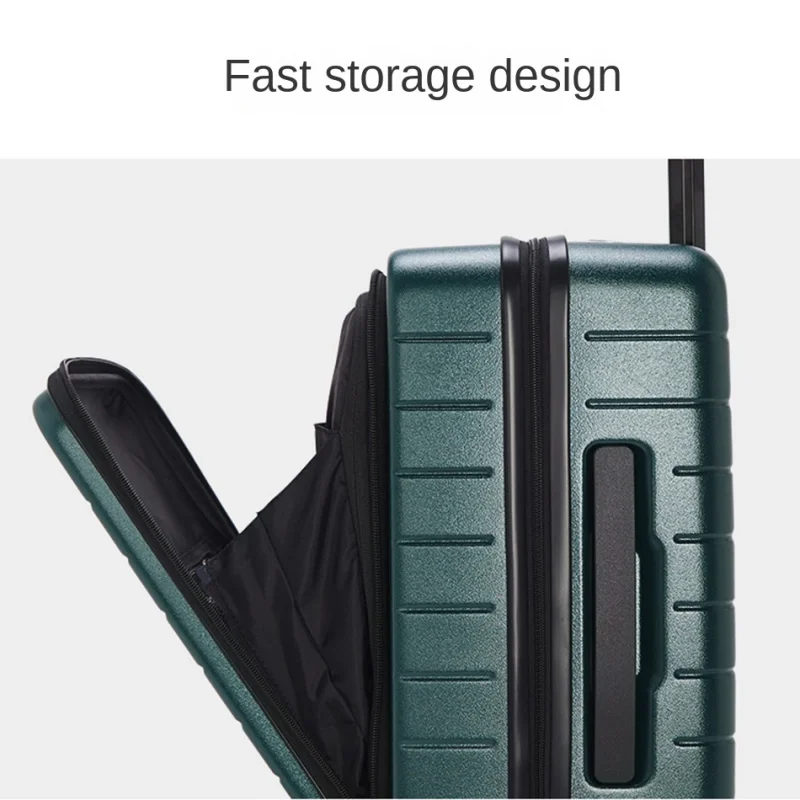 New Mute Universal Wheel Draw-Bar Luggage Front Fastening Can Put Computer Boarding Bag Front Open Cover Pure PC Business