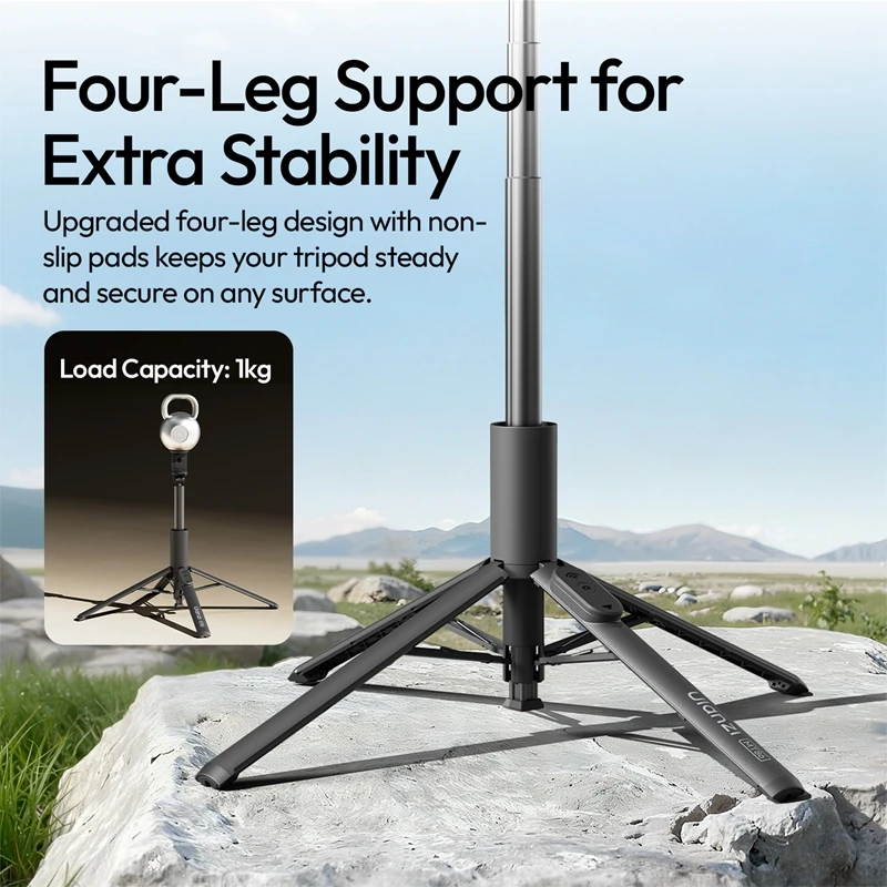 Ulanzi MT86 Automatic Phone Tripod with Phone Clamp Portable Selfie Stick for Smartphone Outdoor Travel Vlog Photography Tripod