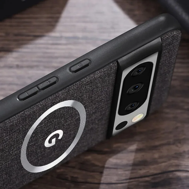 Premium Fabric Cloth Magnetic Charging Phone Case Cover