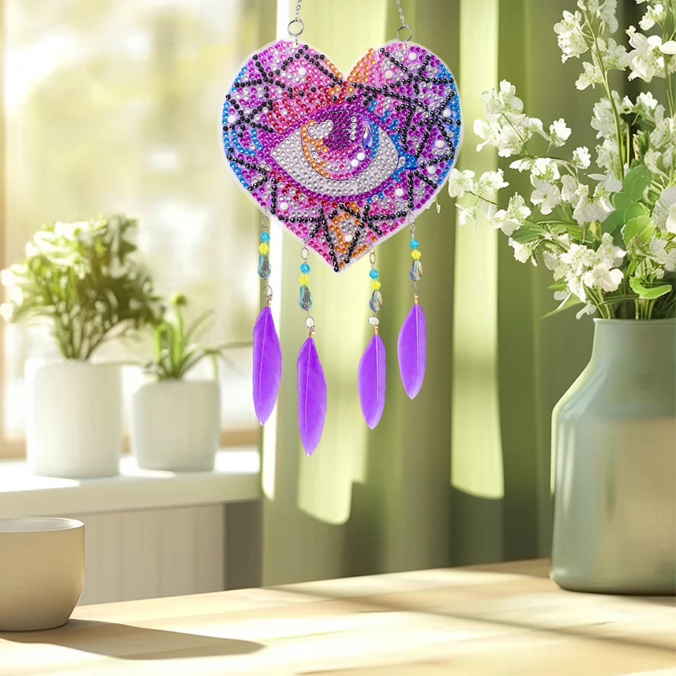 Crystal Feather Wind Chime Diamond Painting Decor