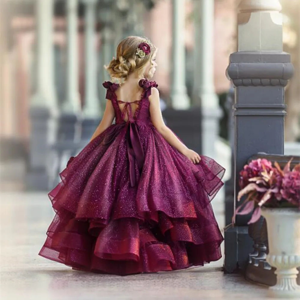 Hi-Low Long Birthday Dress Gown | Long Tail Couture Flower Girl Dress