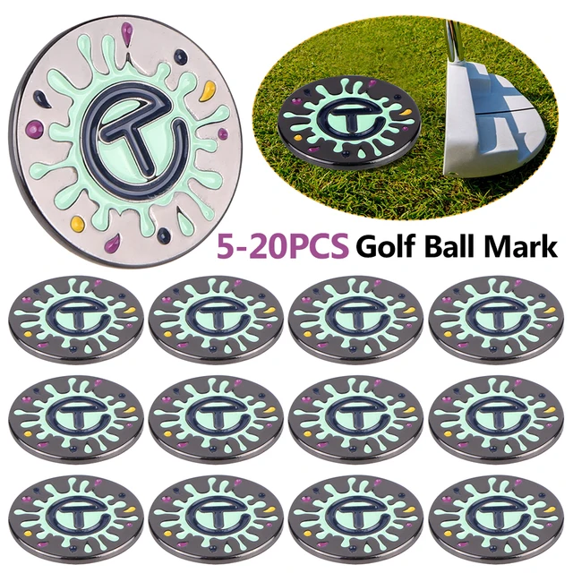 5-20PCS Golf Ball Mark Portable Golf Ball Position Mark Removable Golf Ball Marker Alignment Ball Mark for Men Women Golfer 2