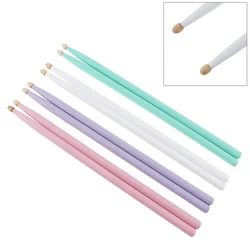 1pair Colorful Maple Wood Drum Sticks 5A Music Band Drumsticks 4 Colors Optional