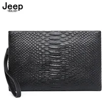 

JEEP BULUO Genuine Leather Hand Bags Male Bag Business Beast Pattern Handle Men Cowhide Cluth Mobile Phone Man Large Capacity