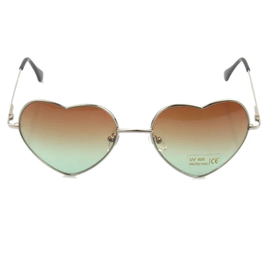 Foenixsong Women's Sunglasses Heart Shape Frame Mirror Gradient Lenses for Women Men Glasses UV400 Vintage Camping Eyewear