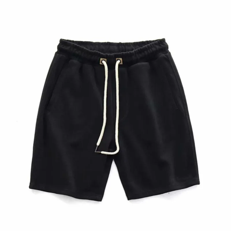 Men's Japanese Retro Cotton Distressed Lazy Elastic Waist Sports Loose Casual Knitted Shorts