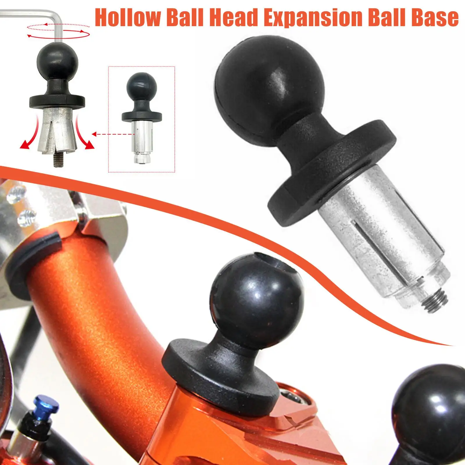 

Motorcycle Front Fork Stem Base Ball Adapter Rubber Base Head RAM Mount For Gopro Ball Mount Adapter C9U9