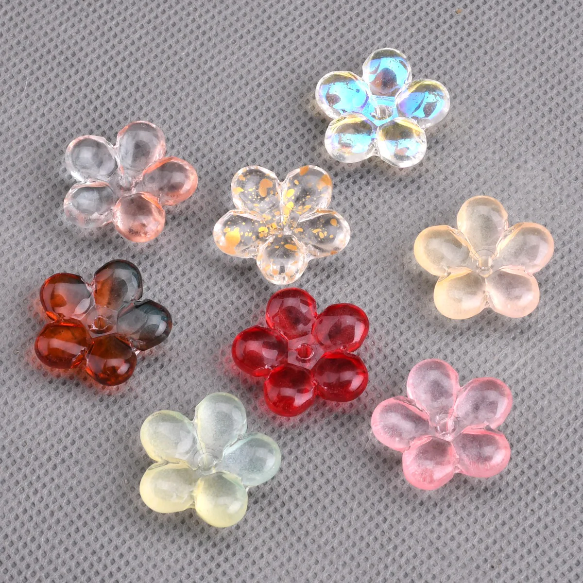 10pcs Flower Shape 21mm Colorful Handmade Lampwork Glass Loose Beads For Jewelry Making DIY Bracelet Crafts Findings 5pcs 14mm flat round chinese characters double happiness lampwork glass loose beads for jewelry making diy crafts findings