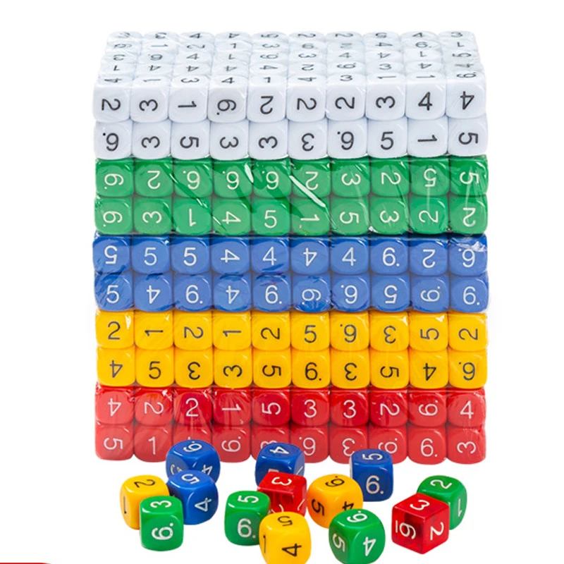 10PCS 16MM Game Dice Numbered 1-6 Math Manipulative Cubes Learning Activities Montessori Materials Educational