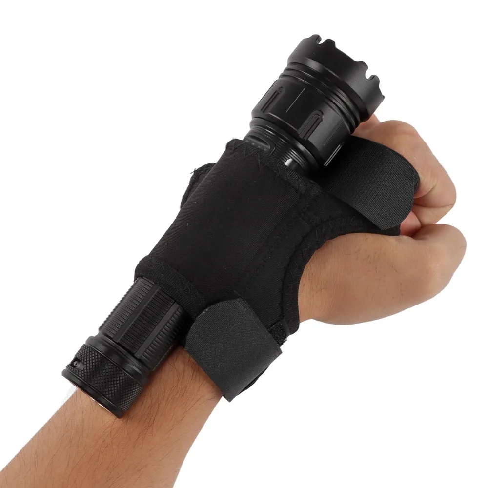wrist flashlight set diving flashlight mounting bracket adjustable 25-30mm hunting diving (order: set B) Portable