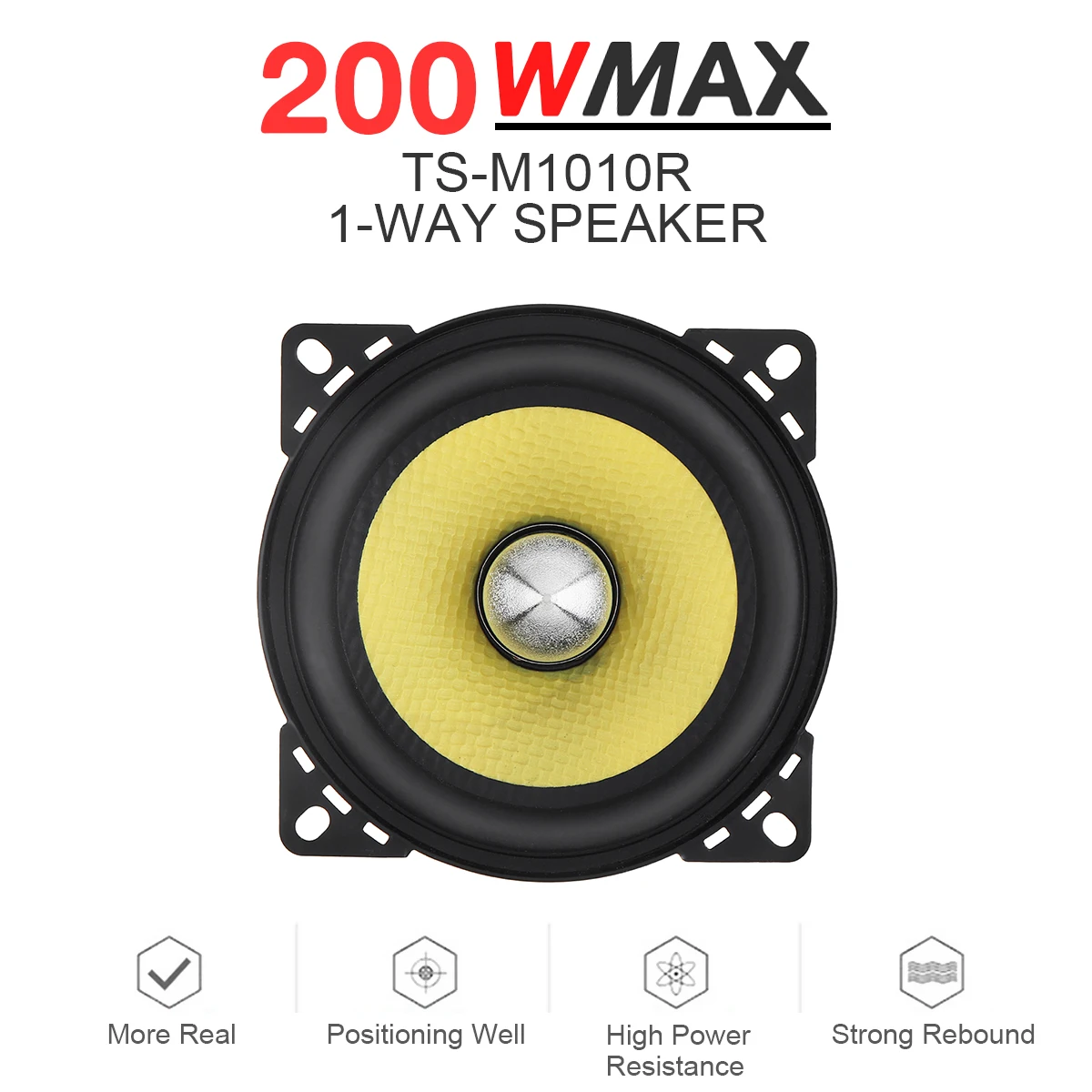 

1pc / 2pcs 4 Inch 200W Universal Car HiFi Coaxial Speaker Vehicle Door Auto Audio Music Stereo Full Range Frequency Speakers