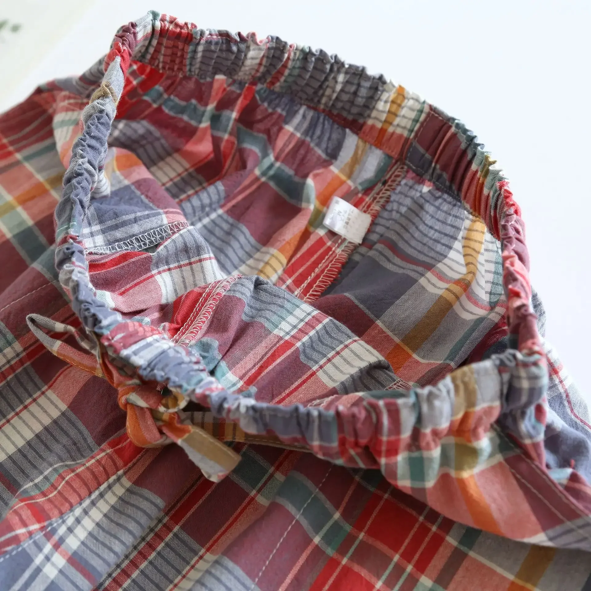 코튼 캐주얼 격자 무늬 디자인 여성 잠옷 바지 코튼 얇은 대형 긴 홈웨어 바지 사계절 Pantalones Mujer