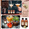 Amber Glass Bottle Boston Round Bottles Brown Vanilla Extract Bottles for Syrup Gift Glass Food Storage Canister Set Sauce Beans 6