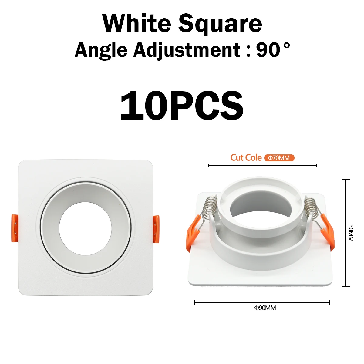 10pcs white square