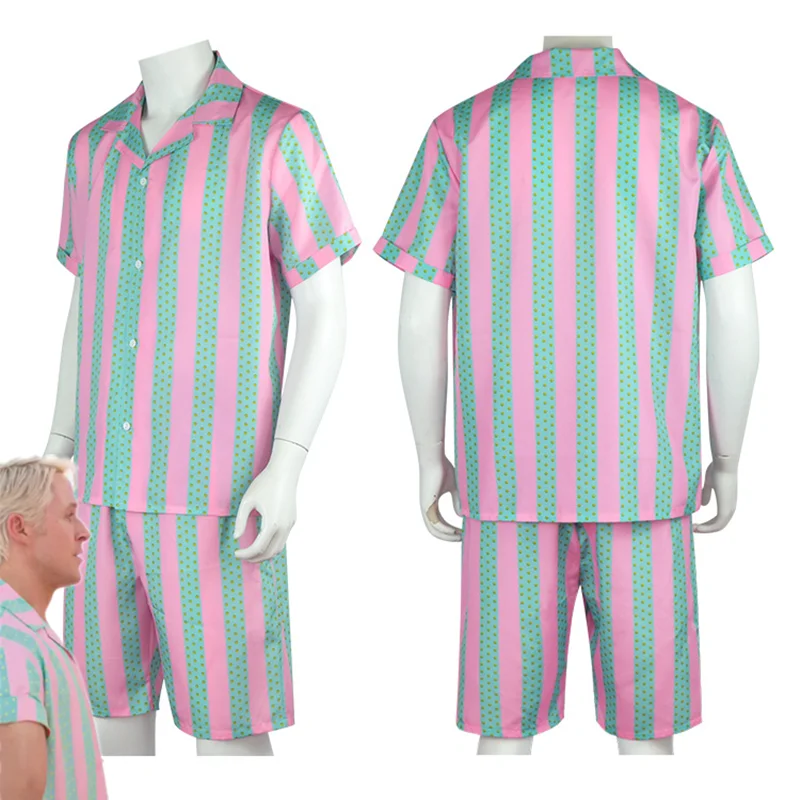 Film Barbie Cosplay Ken Ryan Gosling Costume Hawaiano Beachwear Per Uomo Beach Matching Shirts Shorts Outfits