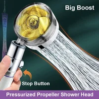 Universal Adaptation Propeller Shower Head High Preassure Rainfall Spray Water Saving Turbo Fan Showerhead Bathroom Accessories 1
