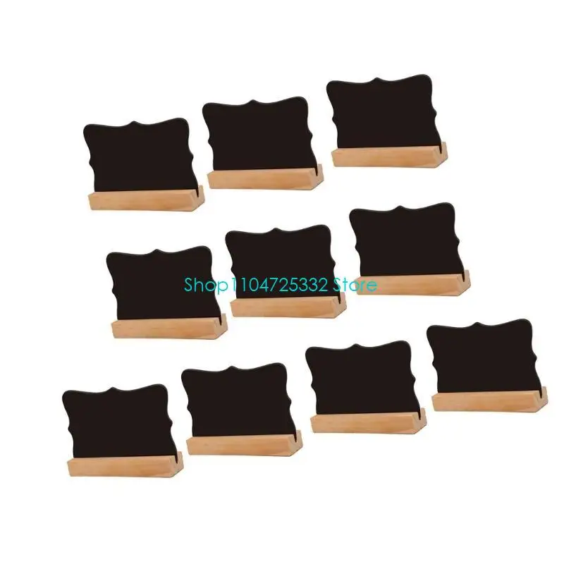 P5EA 10Pcs 양면 칠판 표지판 결혼식을위한 나무 스탠드 뷔페 음식 라벨 표지판과 작은 탁상 칠판 표지판