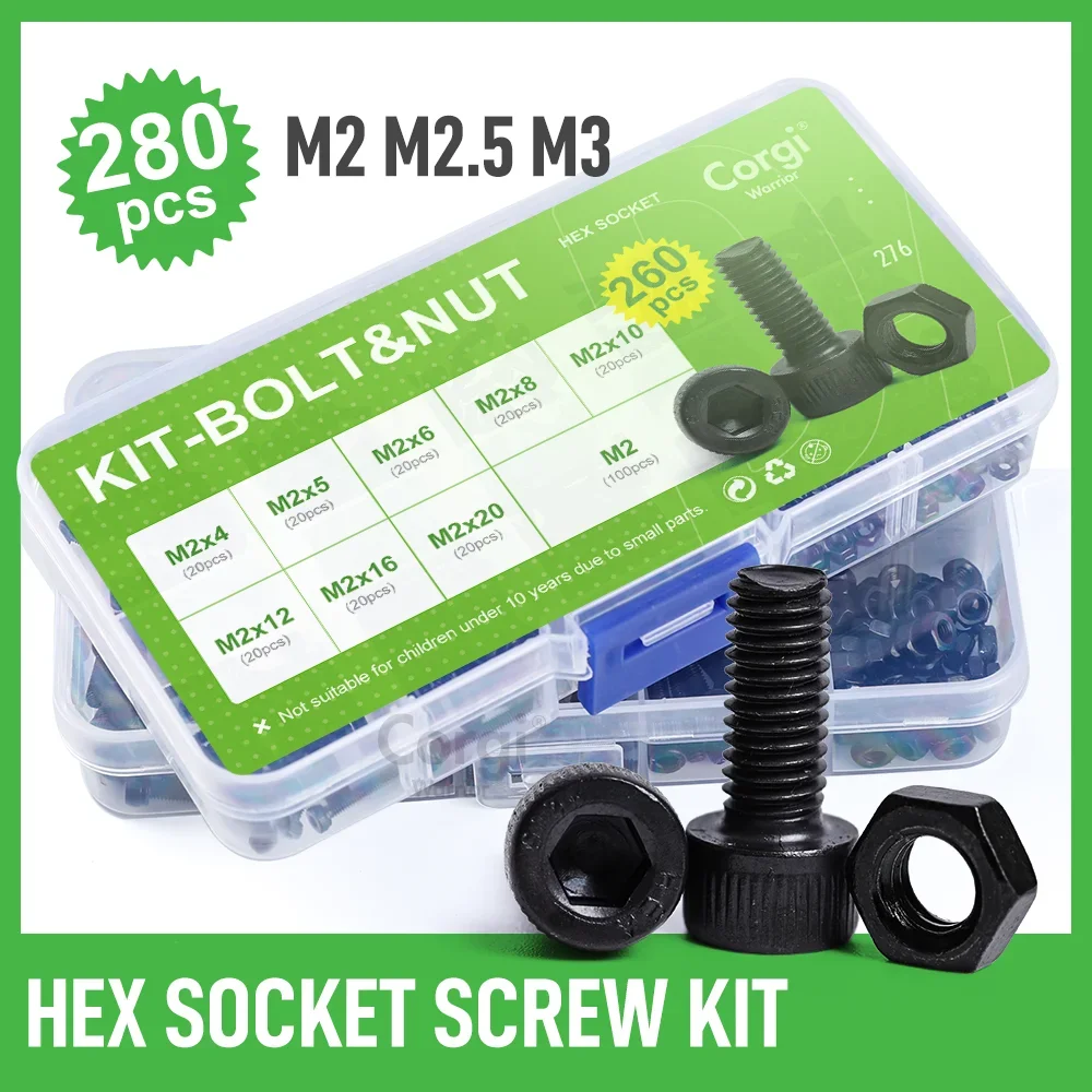 M2-M2-5-M3-Black-Oxide-Socket-Head-Cap-Screw-and-Hexagon-Nut-Set-Metric ...