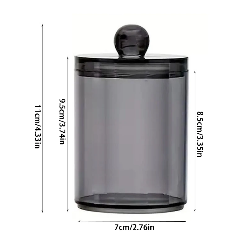 Bathroom Jar Black Plastic Makeup Organizer Cotton Pad Storage Box Cotton Swabs Rod Cosmetics Jewelry Organizer Empty Container 6