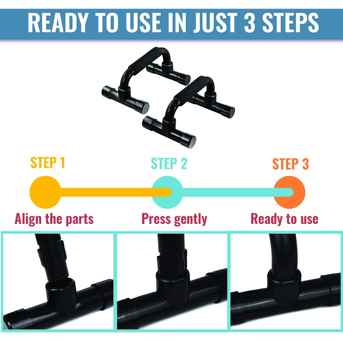 Push Up Bars Home Workout Rack Exercise Stand Fitness Equipment Foam Handle for Floor Men Women Strength Muscle Grip Training