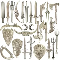 Medieval MOC Weapon Figure Accessories Bow Arrow Sword Shield Axe Hammer Spear Gun Trident Building Block Children Toy Gift K039 2