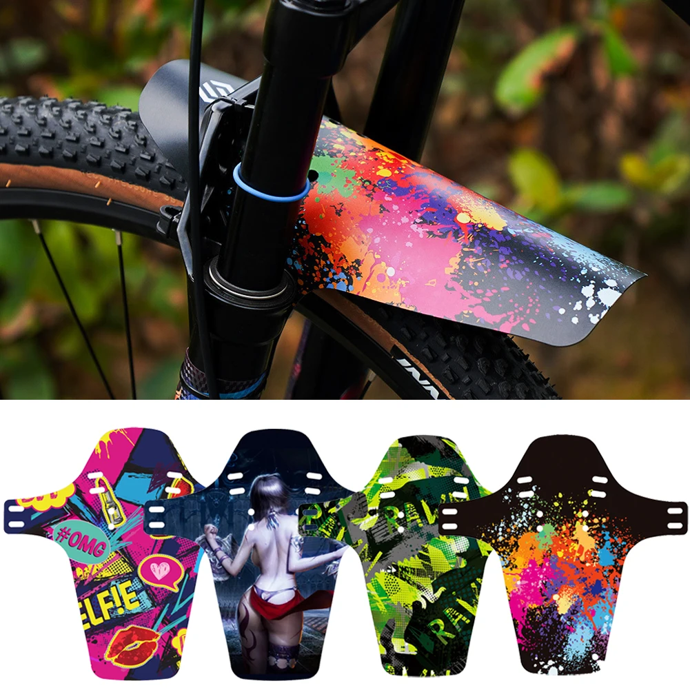 Bicycle Fender Upgrade Colorful Bike Fenders Carbon Fiber Front/Rear Mountain Bike Road Tire Wing Fenders Bicycle Tire Wheel Block