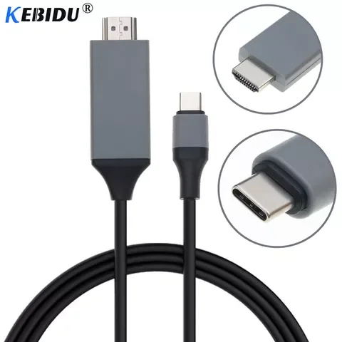 kebidu 2M Type C to HDMI-compatible Cable USB 3.1 to 4K HDMI-compatible Adapter Cables USB-C for MacBook Pixel for Samsung S8 TV