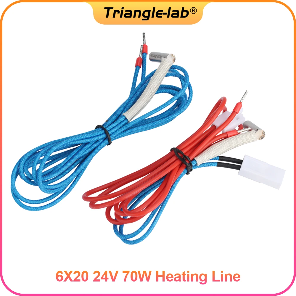 C Trianglelab 3D Printer 6*20MM L shape 90 degree angle Heater Cartridges With 100CM 24V 70W cable For 3D Printer