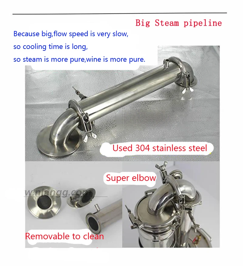 Household 20L Wine Distiller Brewing Machine Stainless Steel Alcohol Vodka Liquor Distiller Pot/ Boilers Equipment 5