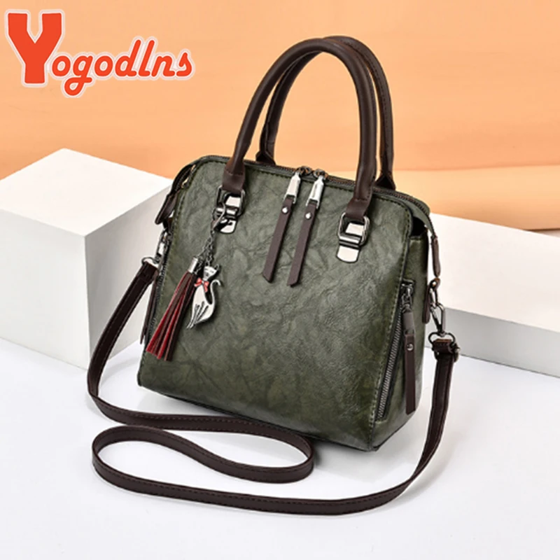Vintage Cat Tassel Luxury Handbag Women Bags Double Zipper Crossbody Bags Shoulder Bag Casual Shell Tote Ladie