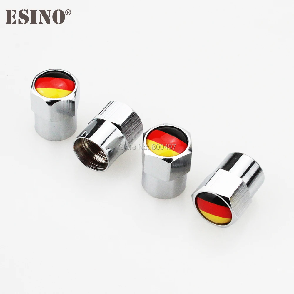 

4 x Car Styling Stainless Zinc Alloy Germany National Flag Car Tire Valve Caps Wheel Tires Tyre Stem Air Cap Airtight Covers