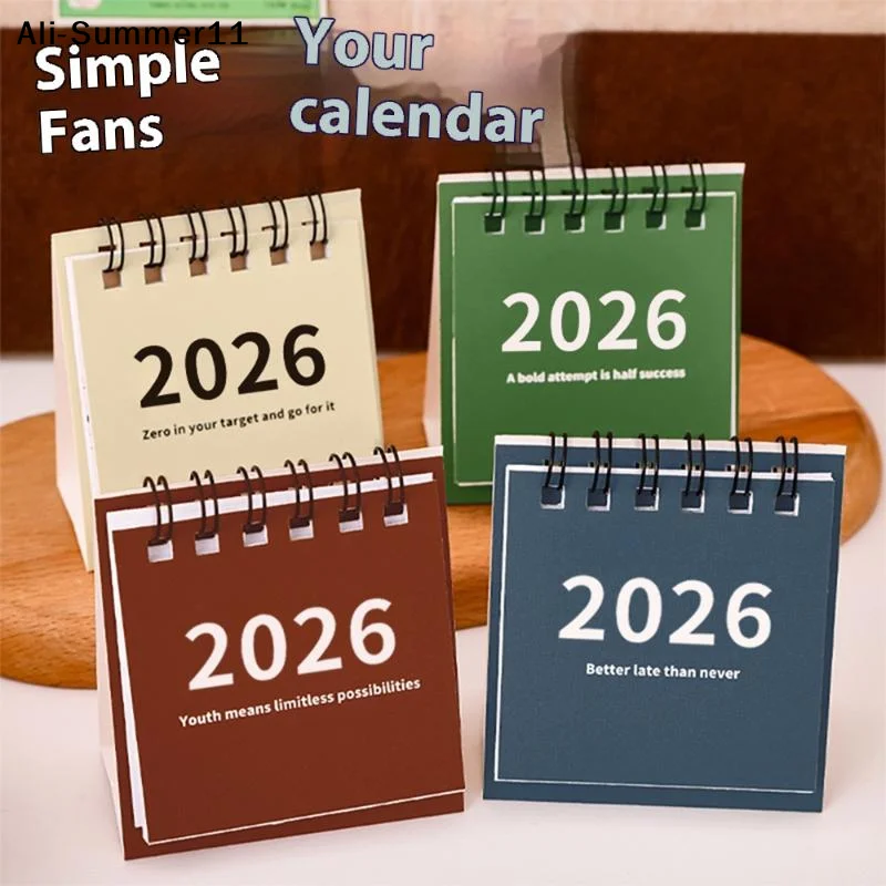 【A6L】【WG】2025-2026 미니 심플 캘린더 소형 책상 달력 크리에이티브 코일 캘린더 플래너 데스크탑 장식 사무용품