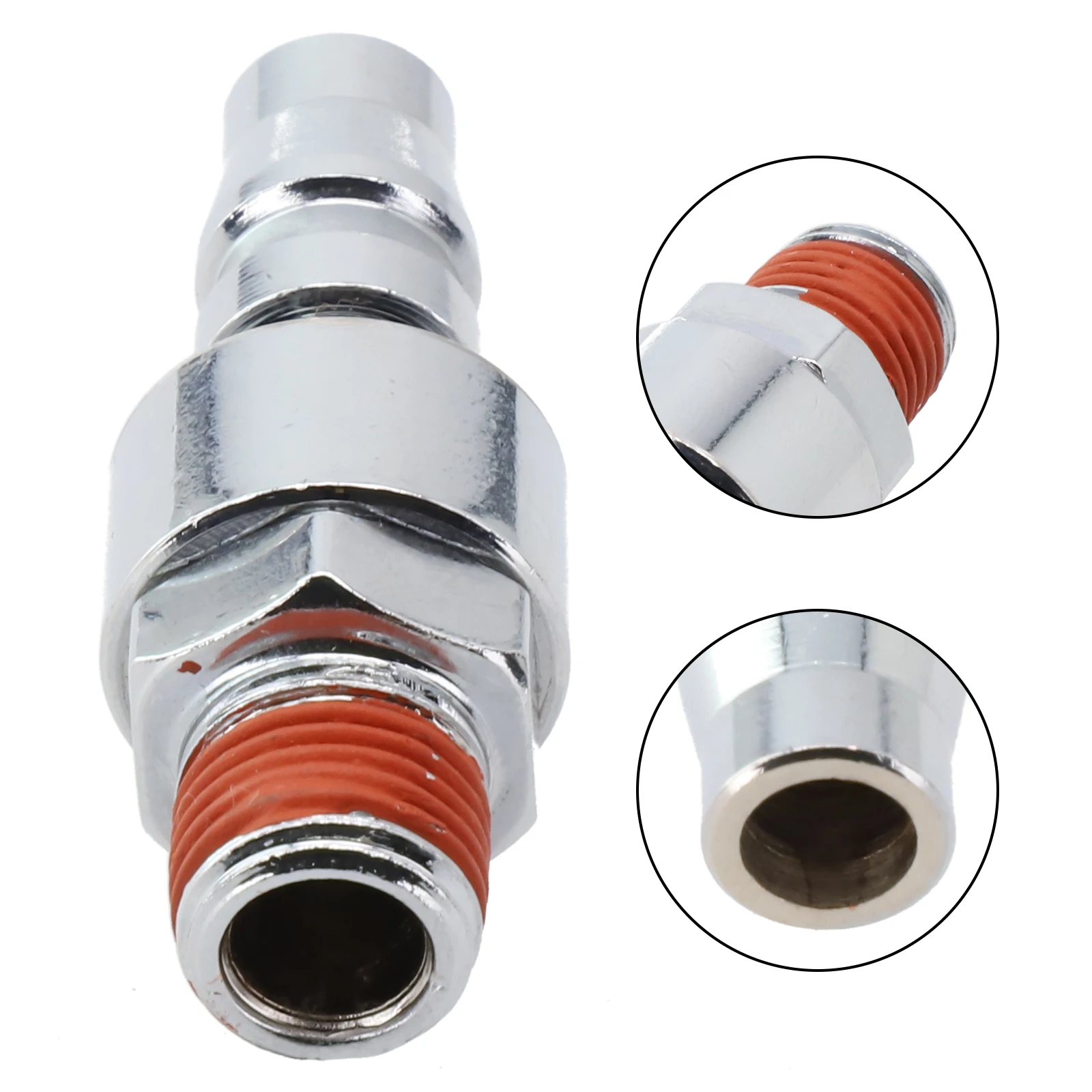 

67mm Quick Connector PT2 (1/4) Thread Diameter Nickel-plated Iron Pneumatic Quick Joint Universal 360 Degree Rotary