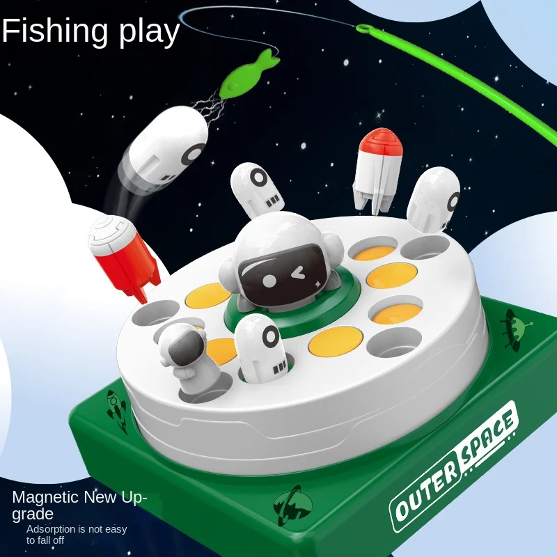 Electric Fishing Toy Turntable Bounce Launching Rocket Pop Up Fishing Game Toy Fine Motor Sensory Training Bouncing Board Toys 4
