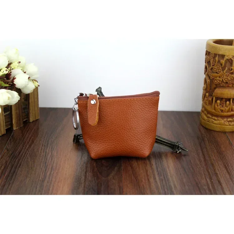 Vintage Genuine Leather Mini Coin and Card Holder Pouch