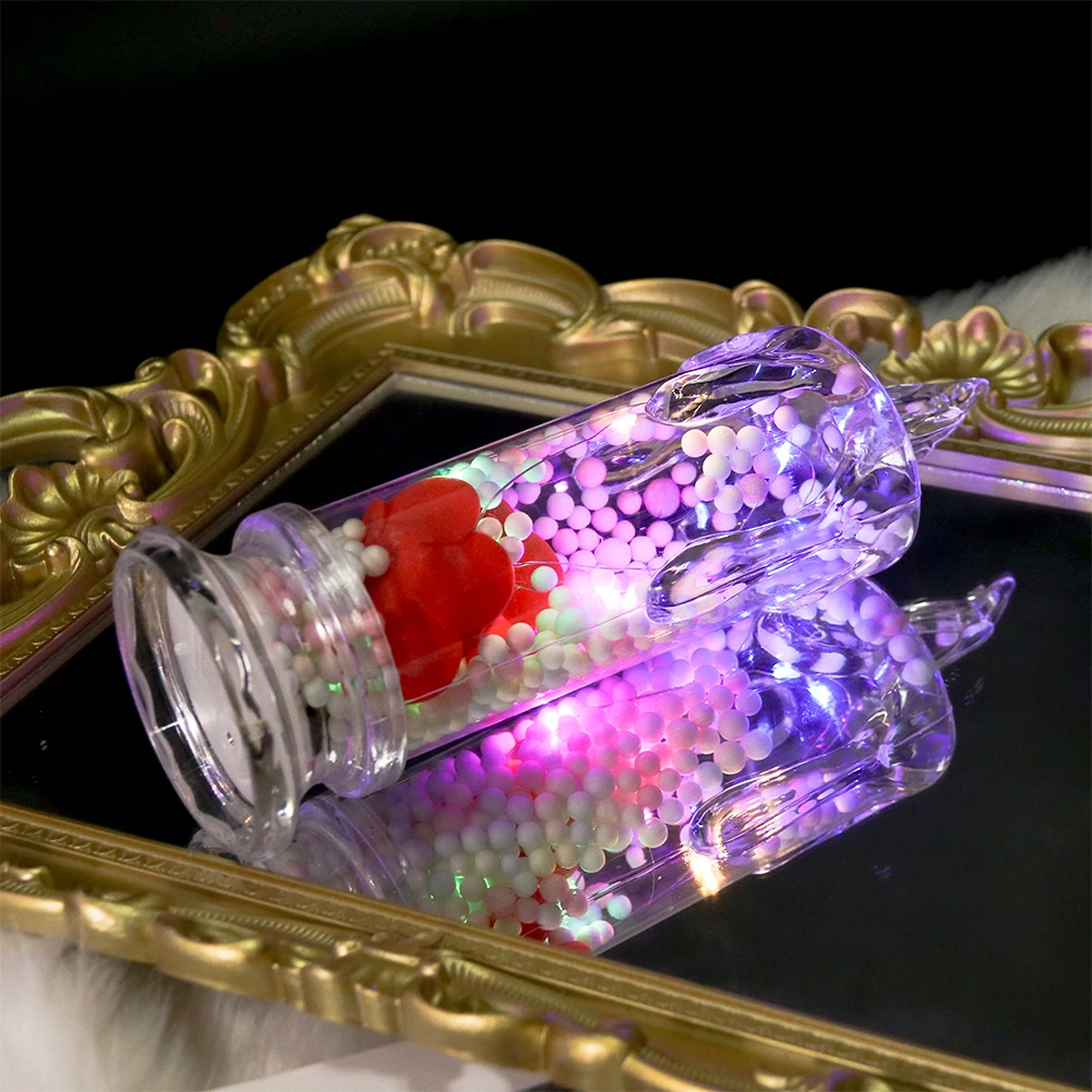 Preserved Roses Flowers Tabletop Decoration Handmade LED Preserved Roses for Girlfriend Home Decorative Atmosphere Ornament