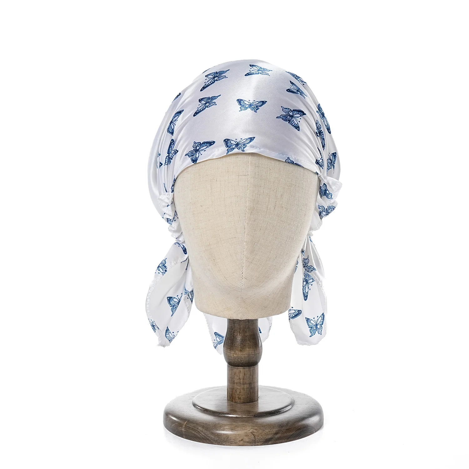 New Women Luxury Satin Sleeping Bonnets Night Sleep Caps Ladies Headwrap Printed Stretch Beanie Cap Hair Care Head Cover 4