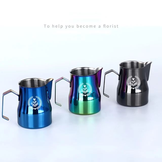 Black Stainless Steel Milk Frothing Jug - 600ml | EspressoWorks