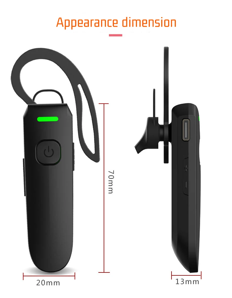 Business type Wireless Earhook Mini Walkie Talkie Intercome Bluetooth PMR FRS Bluetooth-compatible Headset Two Way Radio 6